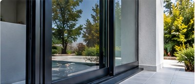 Cerramiento de aluminio negro en una vivienda